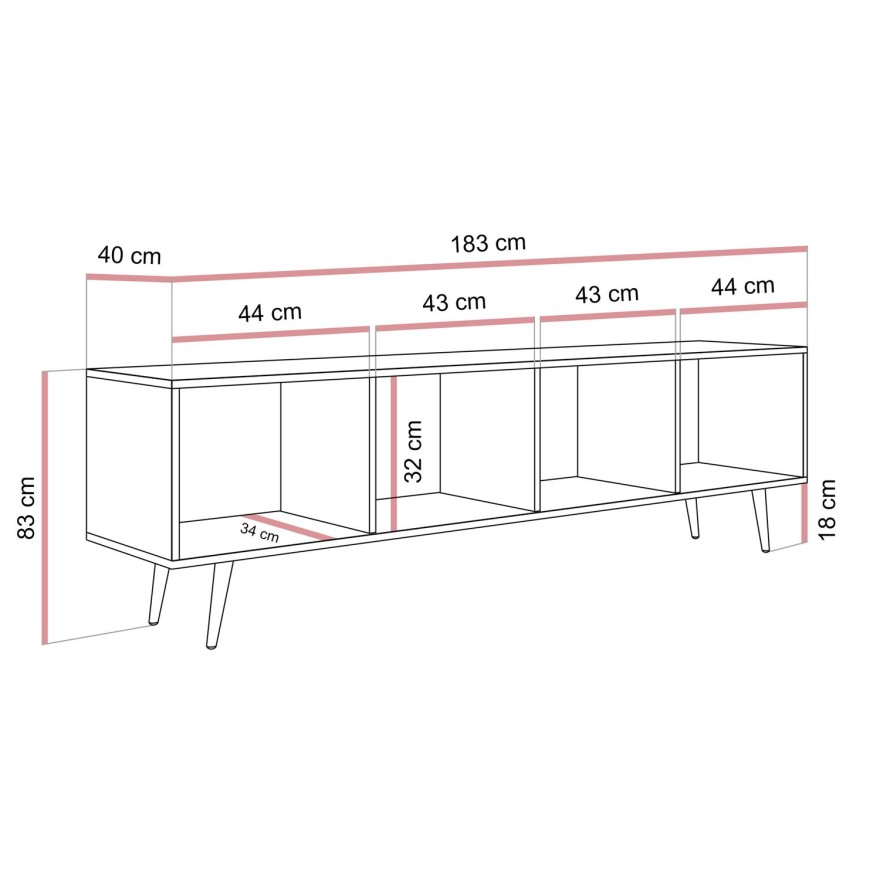 Szafka RTV ALMA z oświetleniem LED