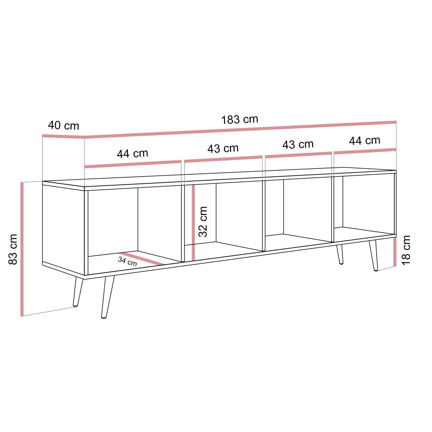 Szafka RTV ALMA z oświetleniem LED