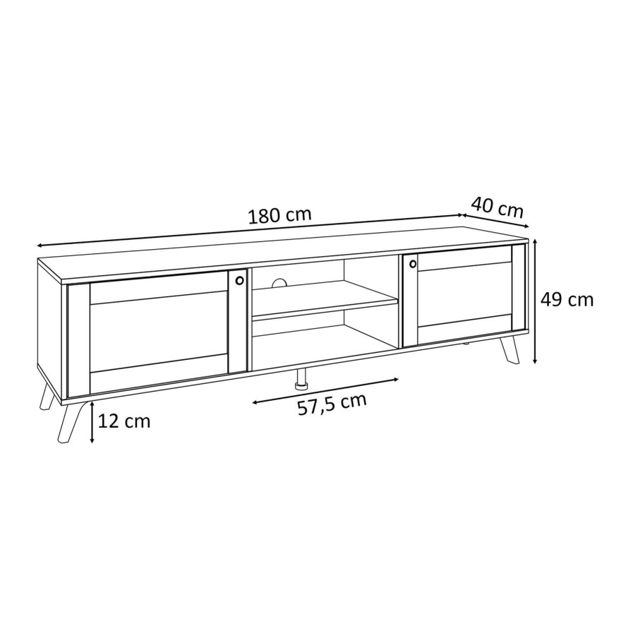 OUTLET Szafka RTV VIENNA 3D z plecionką wiedeńską
