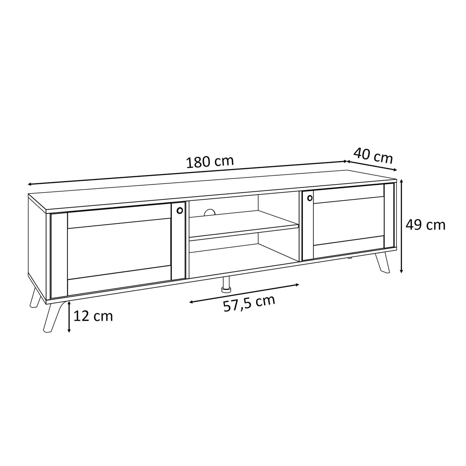 OUTLET Szafka RTV VIENNA 3D z plecionką wiedeńską