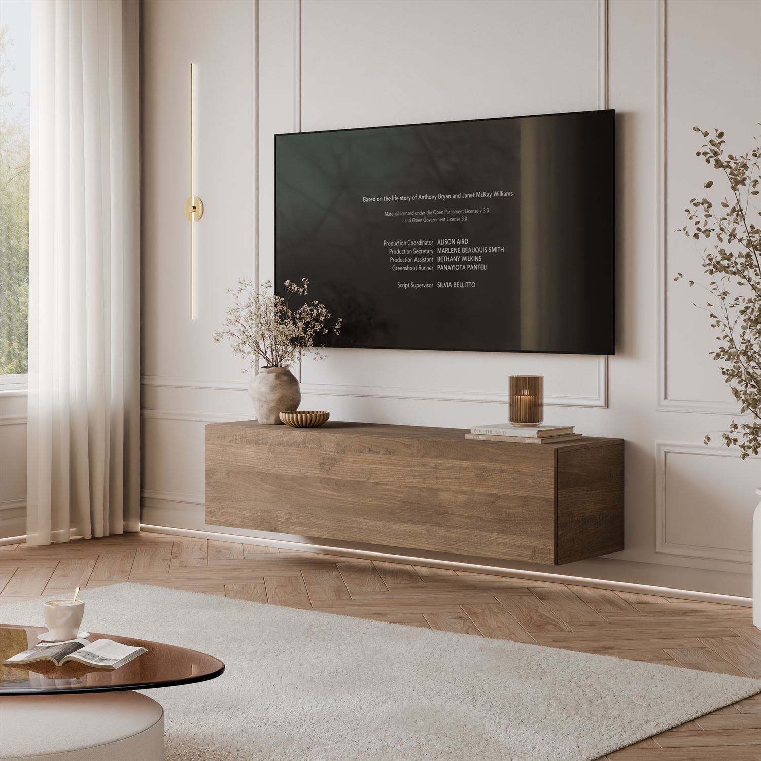 Wisząca szafka RTV COLGANTE ORZECH 150cm
