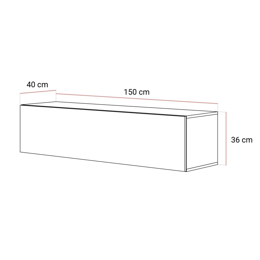Wisząca szafka RTV COLGANTE ORZECH 150cm
