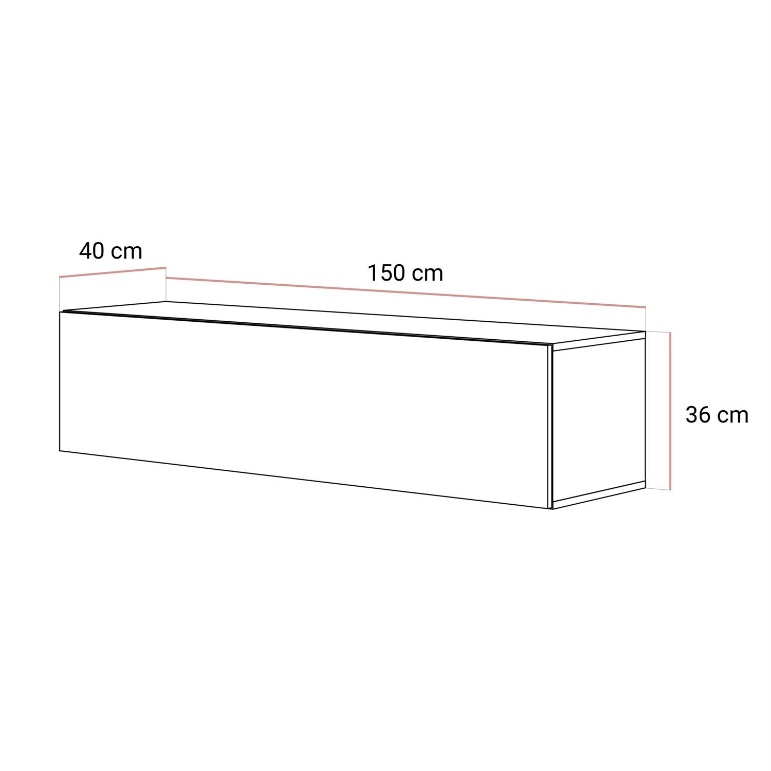 Wisząca szafka RTV COLGANTE ORZECH 150cm