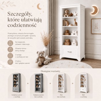 Regał TWINKLE do pokoju dziecięcego