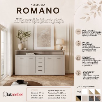 Pojemna komoda ROMANO z szufladami