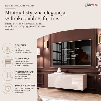 Szafka RTV COLGANTE 100 kaszmir wysoki połysk