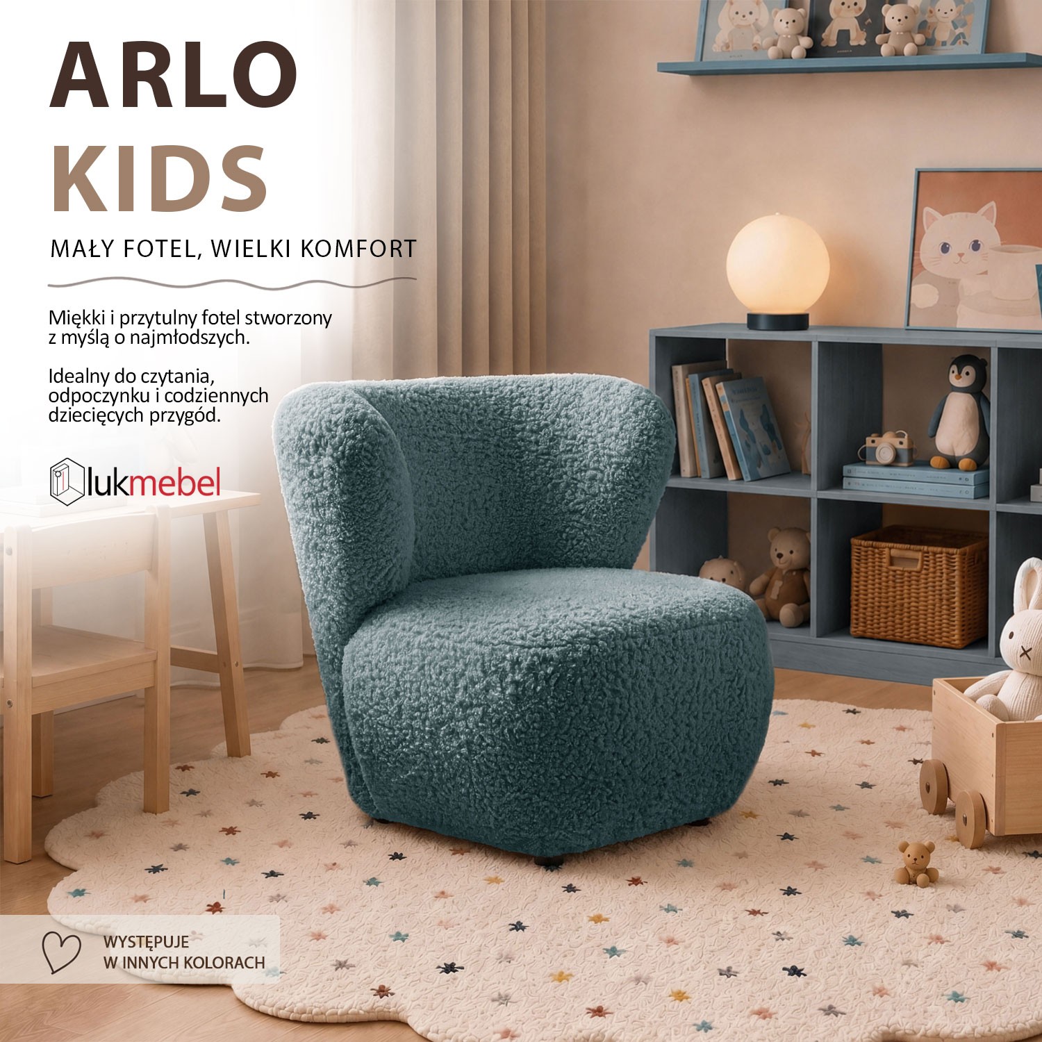 Dziecięcy fotel tapicerowany ARLO KIDS