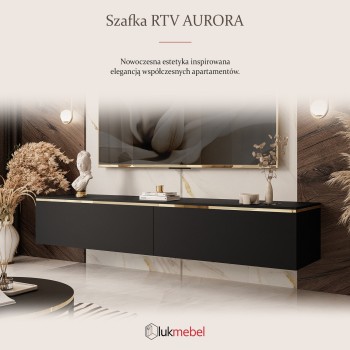 Szafka RTV AURORA CZARNY MAT