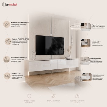Szafka RTV AURORA SILVER 180 cm