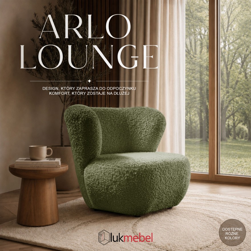 Nowoczesny fotel tapicerowany ARLO LOUNGE