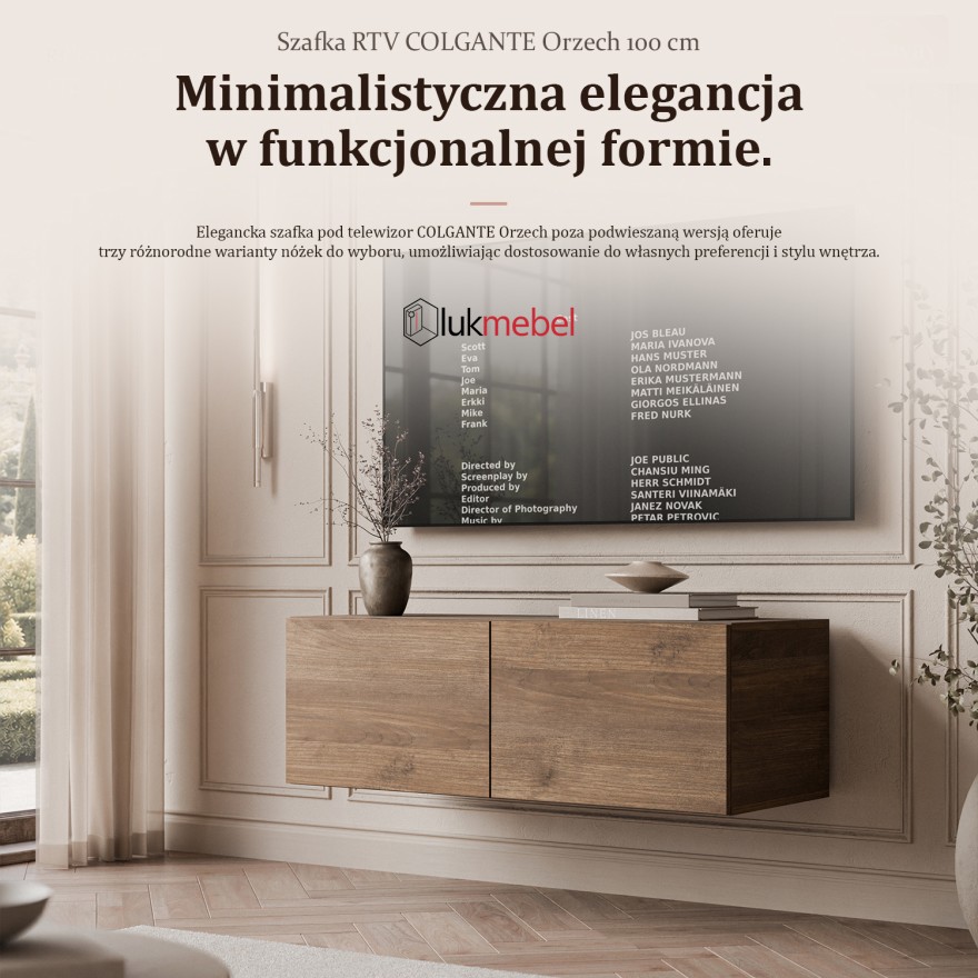Wisząca szafka RTV COLGANTE ORZECH 100