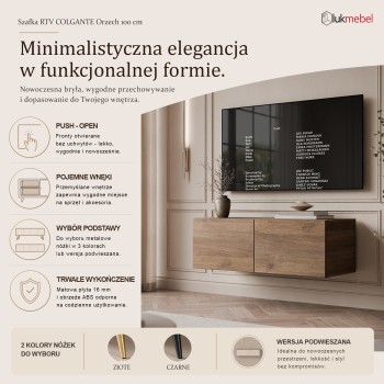 Wisząca szafka RTV COLGANTE ORZECH 100