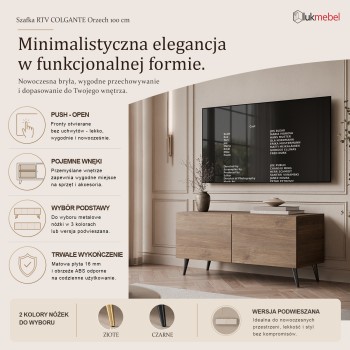 Szafka RTV COLGANTE ORZECH 100 na nóżkach