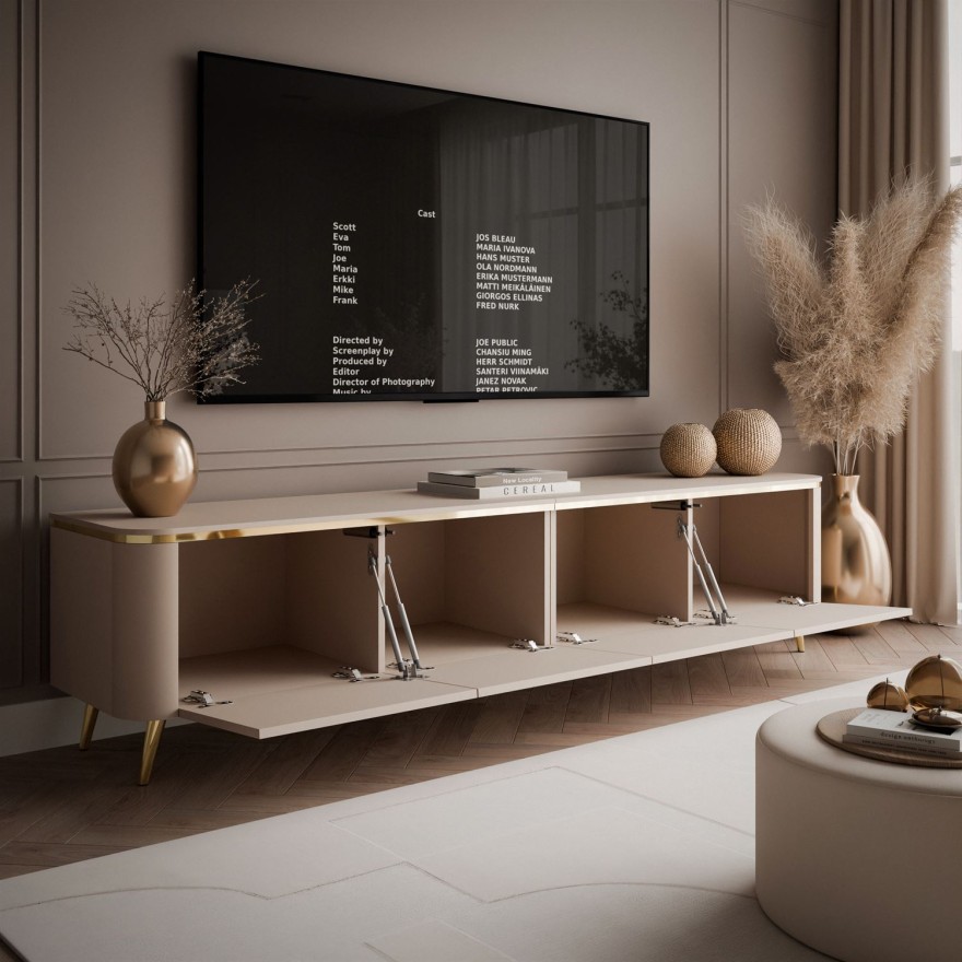 Szafka RTV AVELINE 200 cm z oświetleniem LED