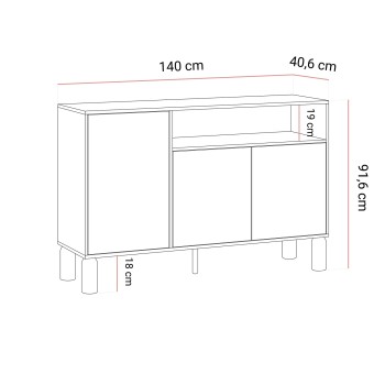Komoda LINDEN z otwartą półką