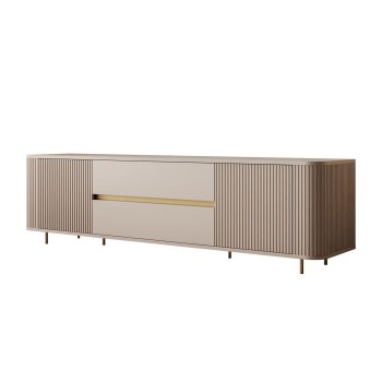 Szafka RTV MIRAGE GOLD 180 cm z ryflowanymi frontami