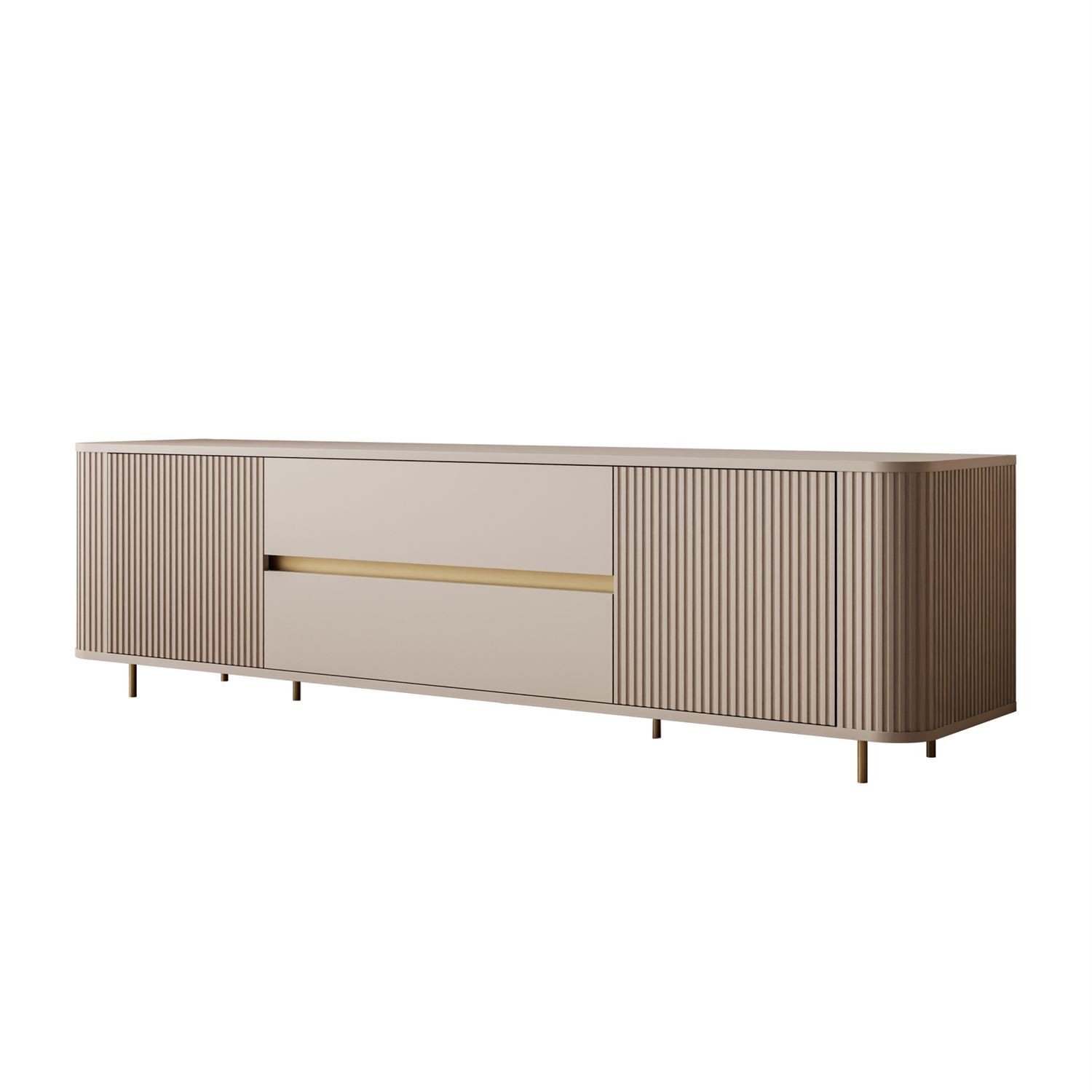 Szafka RTV MIRAGE GOLD 180 cm z ryflowanymi frontami
