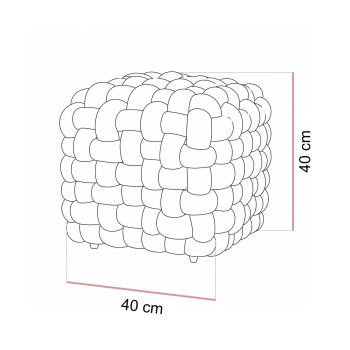 Pufa ELIO z dekoracyjnym splotem i tkaniną bouclé