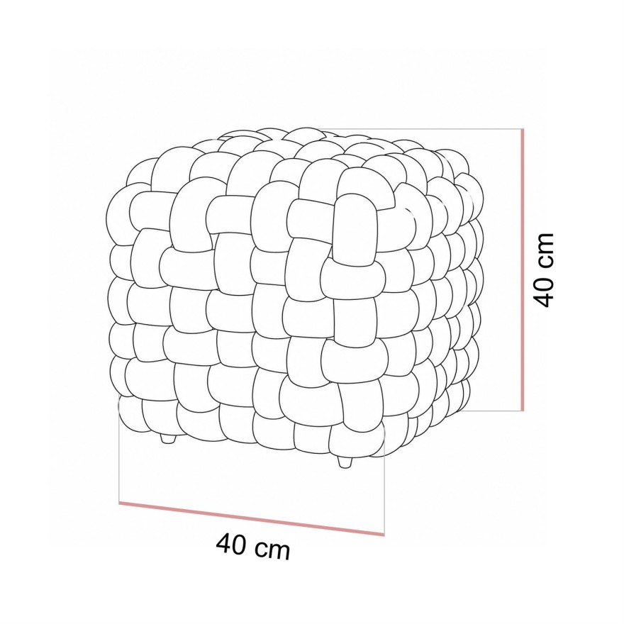 Pufa ELIO z dekoracyjnym splotem i tkaniną bouclé