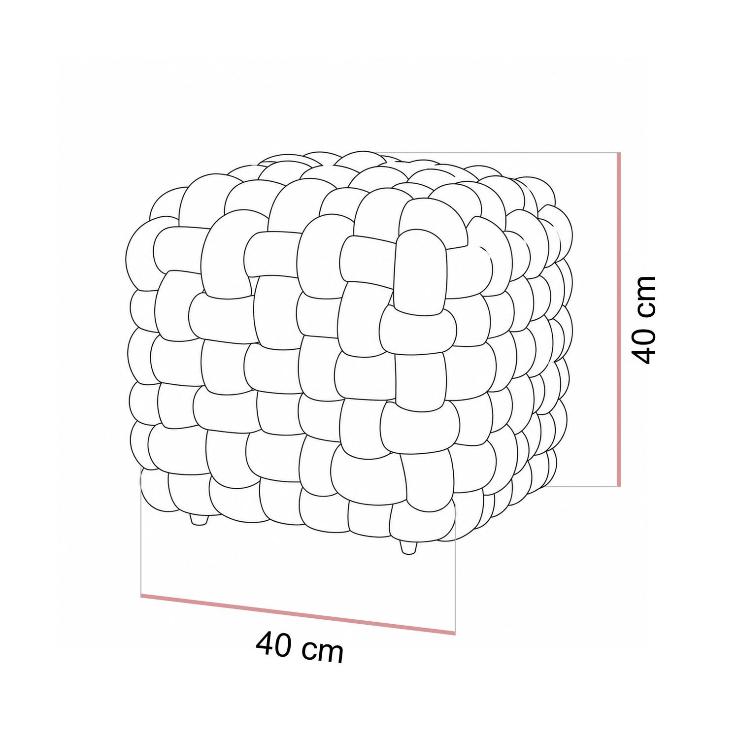 Pufa ELIO z dekoracyjnym splotem i tkaniną bouclé