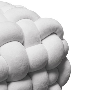 Pufa ELIO z dekoracyjnym splotem i tkaniną bouclé