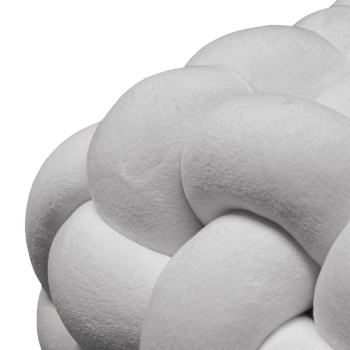 Pufa ELIO z dekoracyjnym splotem i tkaniną bouclé