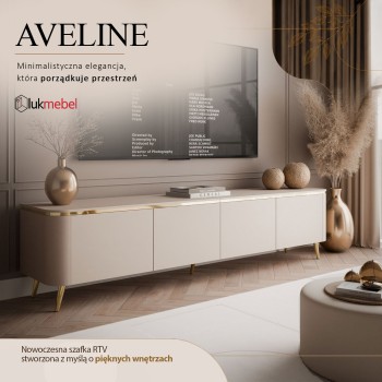 Szafka RTV AVELINE 200 cm z oświetleniem LED