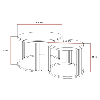 OUTLET Stolik kawowy LORI 2w1 KASZMIR MAT