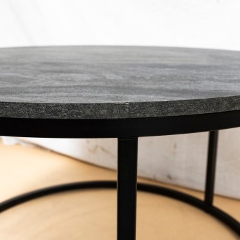 OUTLET Okrągły stolik kawowy 2w1 CIRI ciemny beton