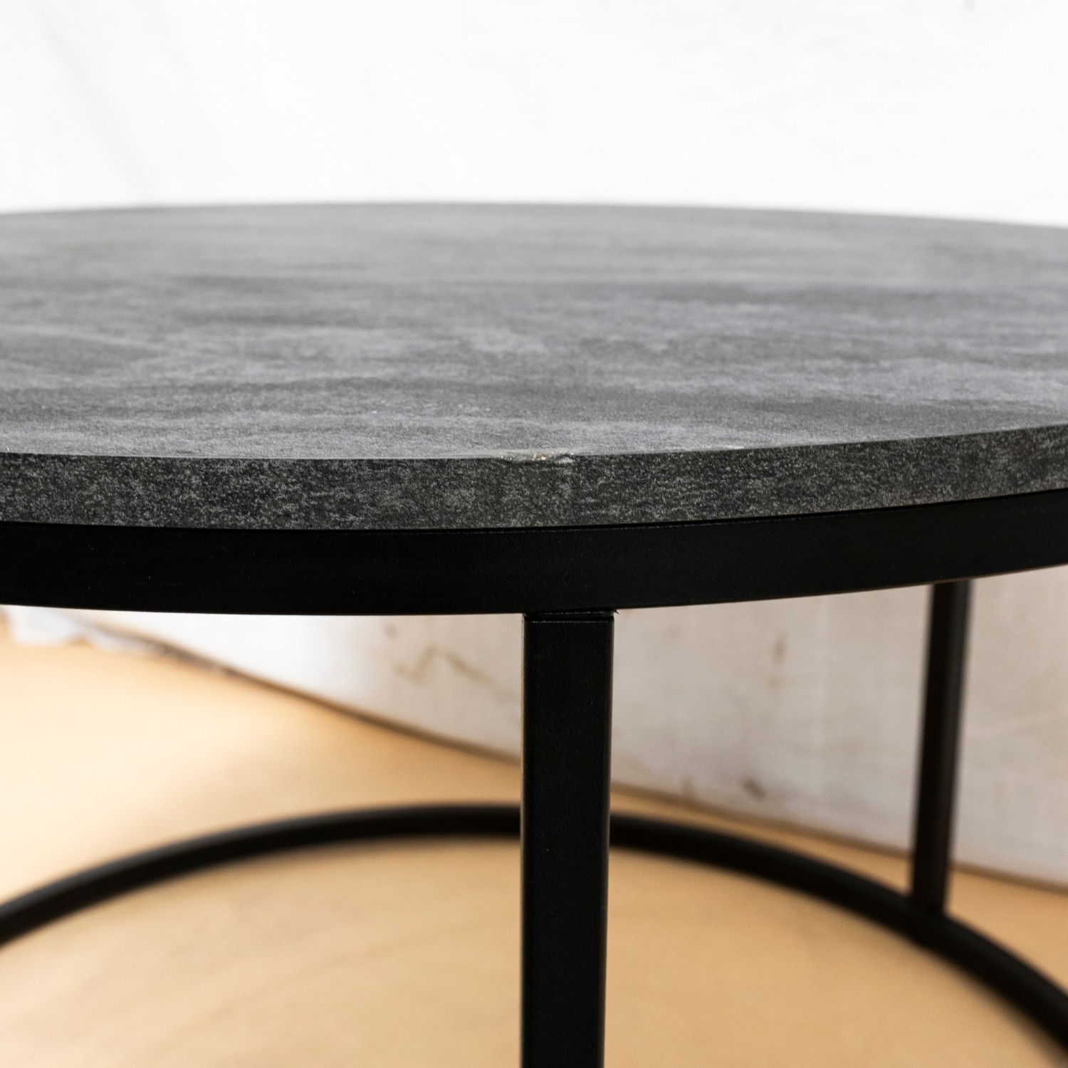 OUTLET Okrągły stolik kawowy 2w1 CIRI ciemny beton