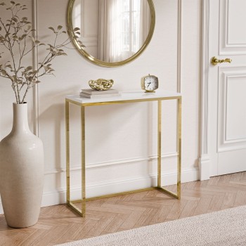 Konsola MODERN II ZŁOTY CHROM 80/100 cm wysoki połysk
