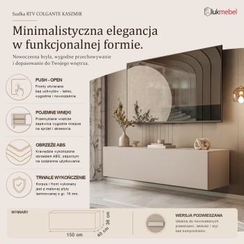 Wisząca szafka RTV COLGANTE KASZMIR 150