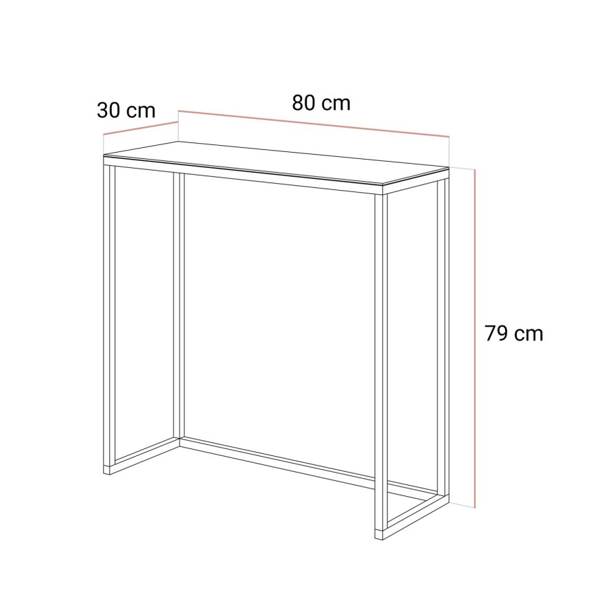 Konsola MODERN II GLASS CHROM 80/100 cm