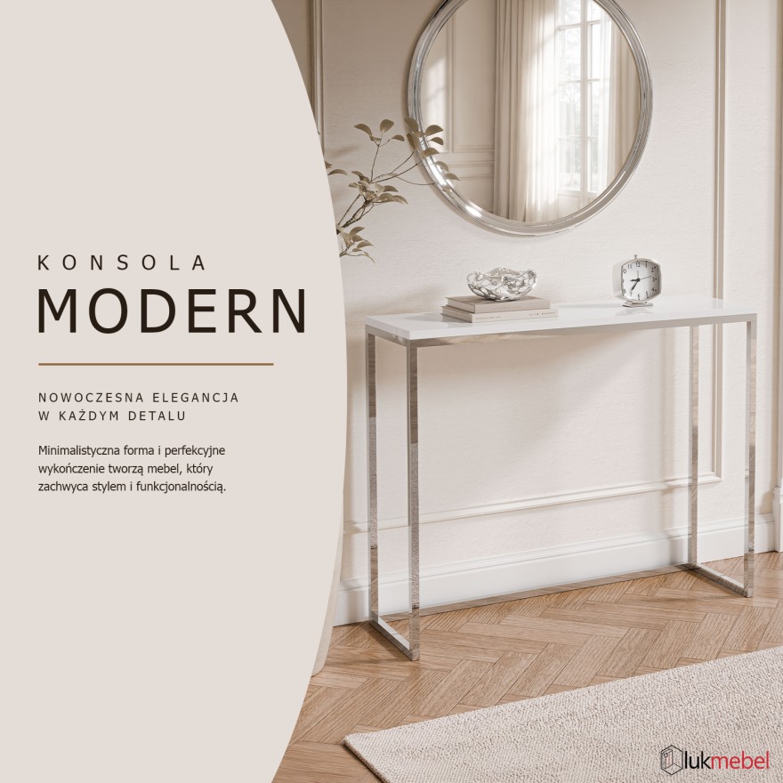 Konsola MODERN II CHROM 80/100 cm wysoki połysk