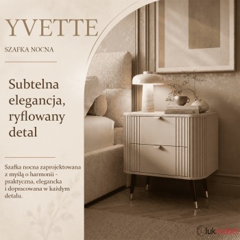 Szafka nocna YVETTE KASZMIR z dwiema szufladami