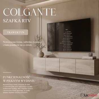 Podwieszana szafka RTV COLGANTE TRAWERTYN 200 cm