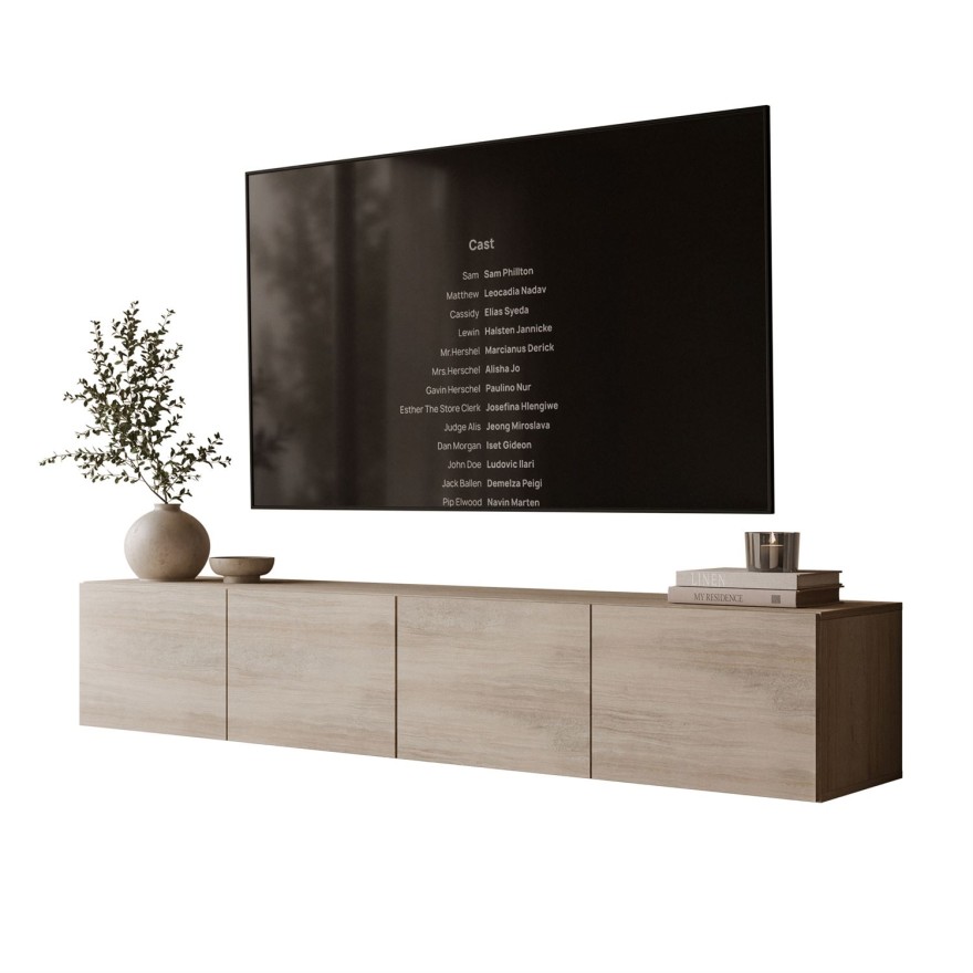 Podwieszana szafka RTV COLGANTE TRAWERTYN 200 cm
