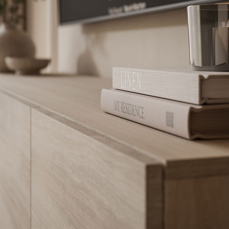 Podwieszana szafka RTV COLGANTE TRAWERTYN 200 cm