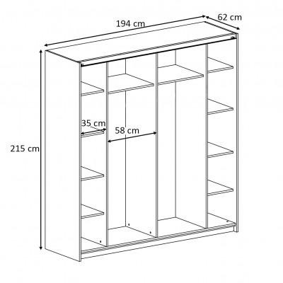 Szafa przesuwna AURA 194 cm Szafa przesuwna AURA 194 cm
