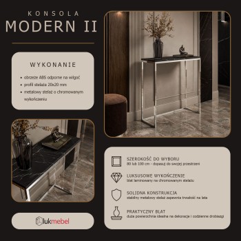 Konsola MODERN II GRIGIA CHROM 80/100 cm
