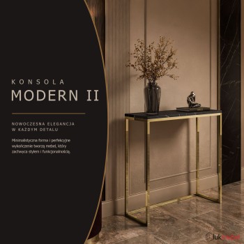 Konsola MODERN II GRIGIA ZŁOTY CHROM 80/100 cm