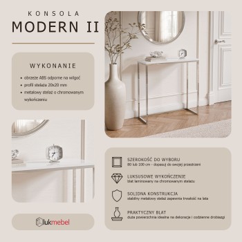 Konsola MODERN II CHROM 80/100 cm wysoki połysk