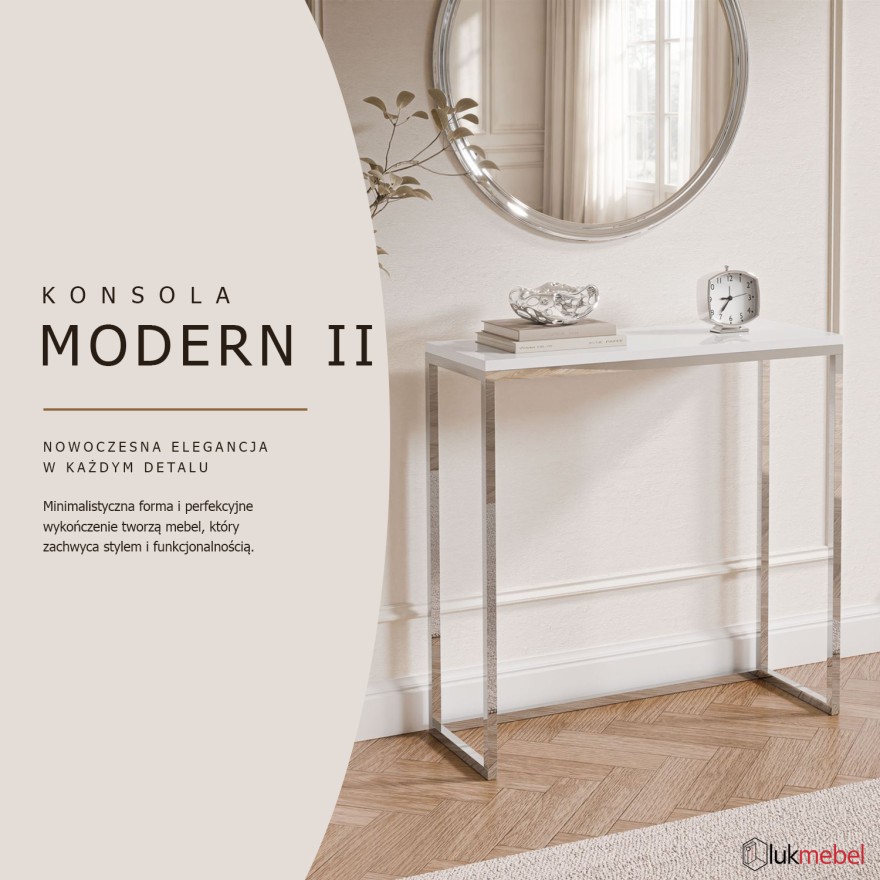 Konsola MODERN II CHROM 80/100 cm wysoki połysk