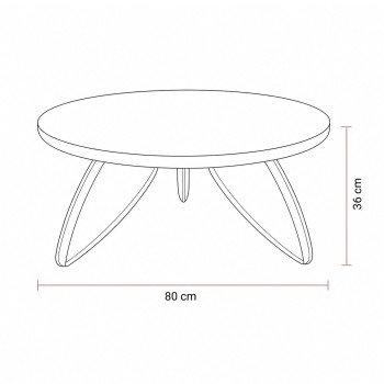 Designerski stolik kawowy LARA 80 cm z okrągłym blatem w połysku