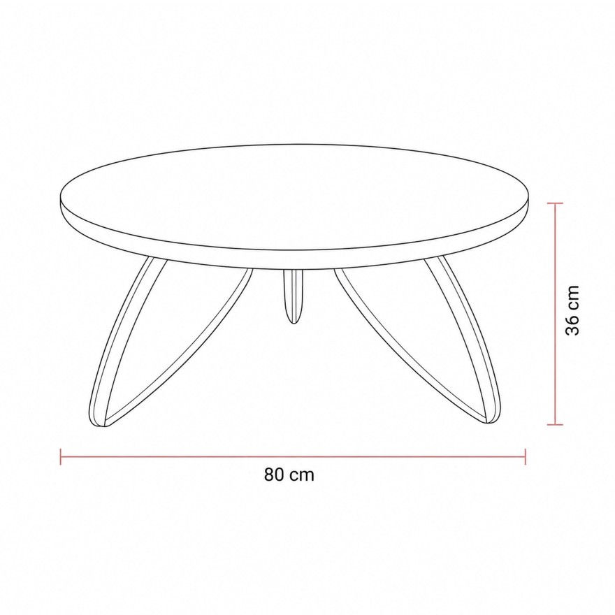 Designerski stolik kawowy LARA 80 cm z okrągłym blatem w połysku