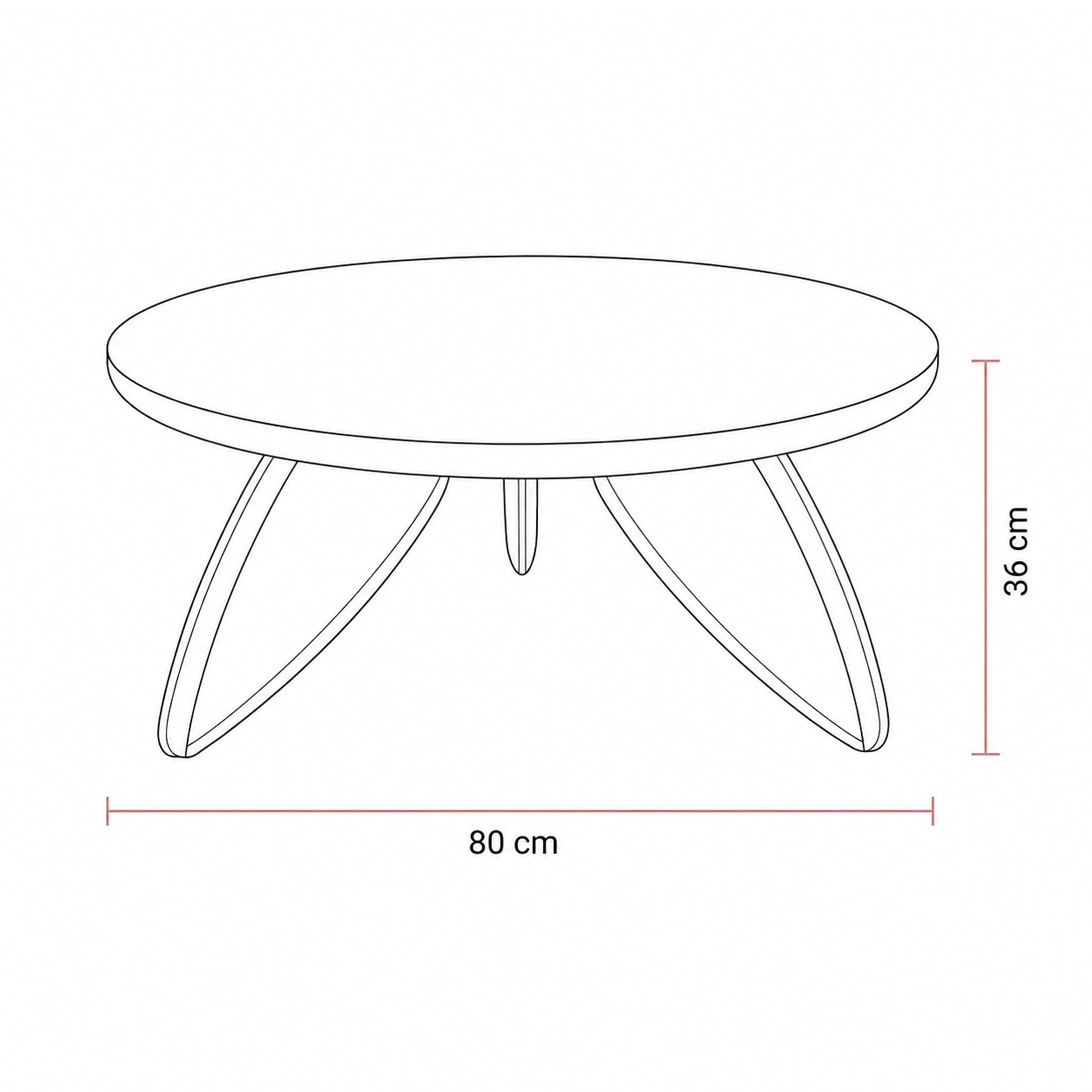 Designerski stolik kawowy LARA 80 cm z okrągłym blatem w połysku