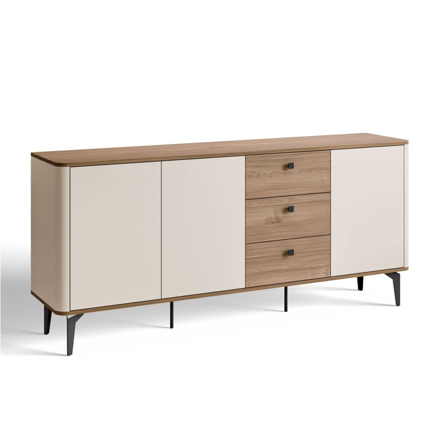 Komoda MOCHA 180 cm 3D3S kaszmir Orzech Royal z szufladami