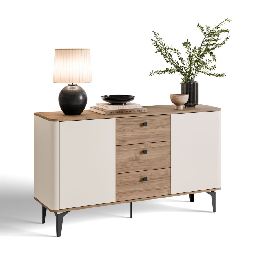 Komoda MOCHA 140 cm 2D3S kaszmir Orzech Royal z szufladami