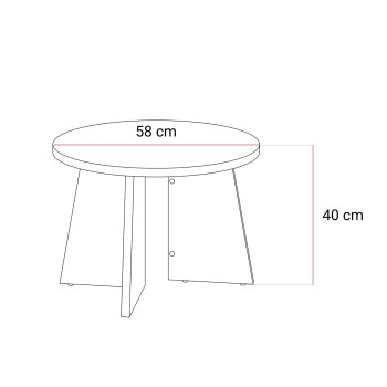 Okrągły stolik kawowy MOCHA 58cm Orzech Royal