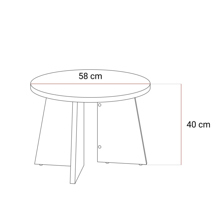 Okrągły stolik kawowy MOCHA 58cm Orzech Royal